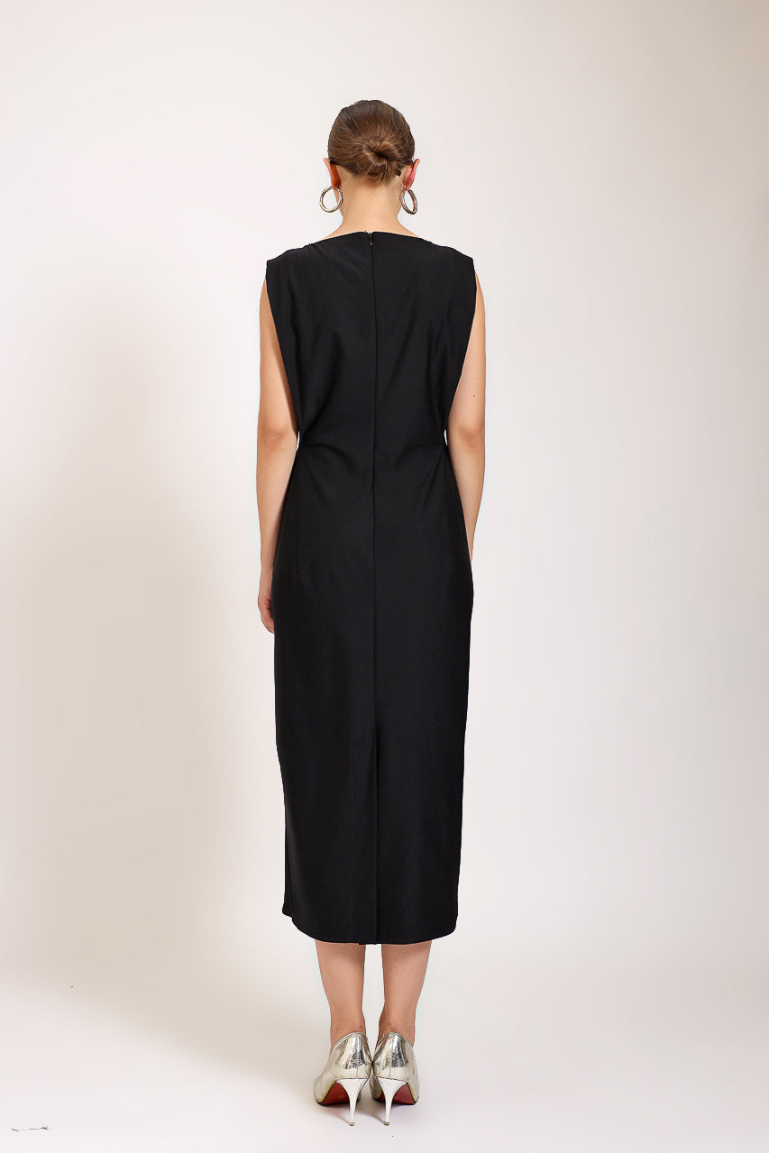 Simple Saten Midi Dress