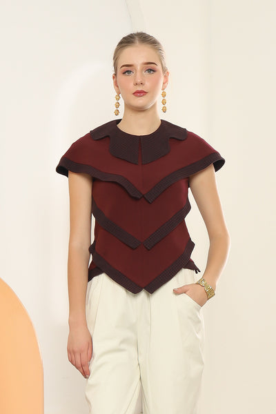 Bloom et Champs Pyramid Maroon Top