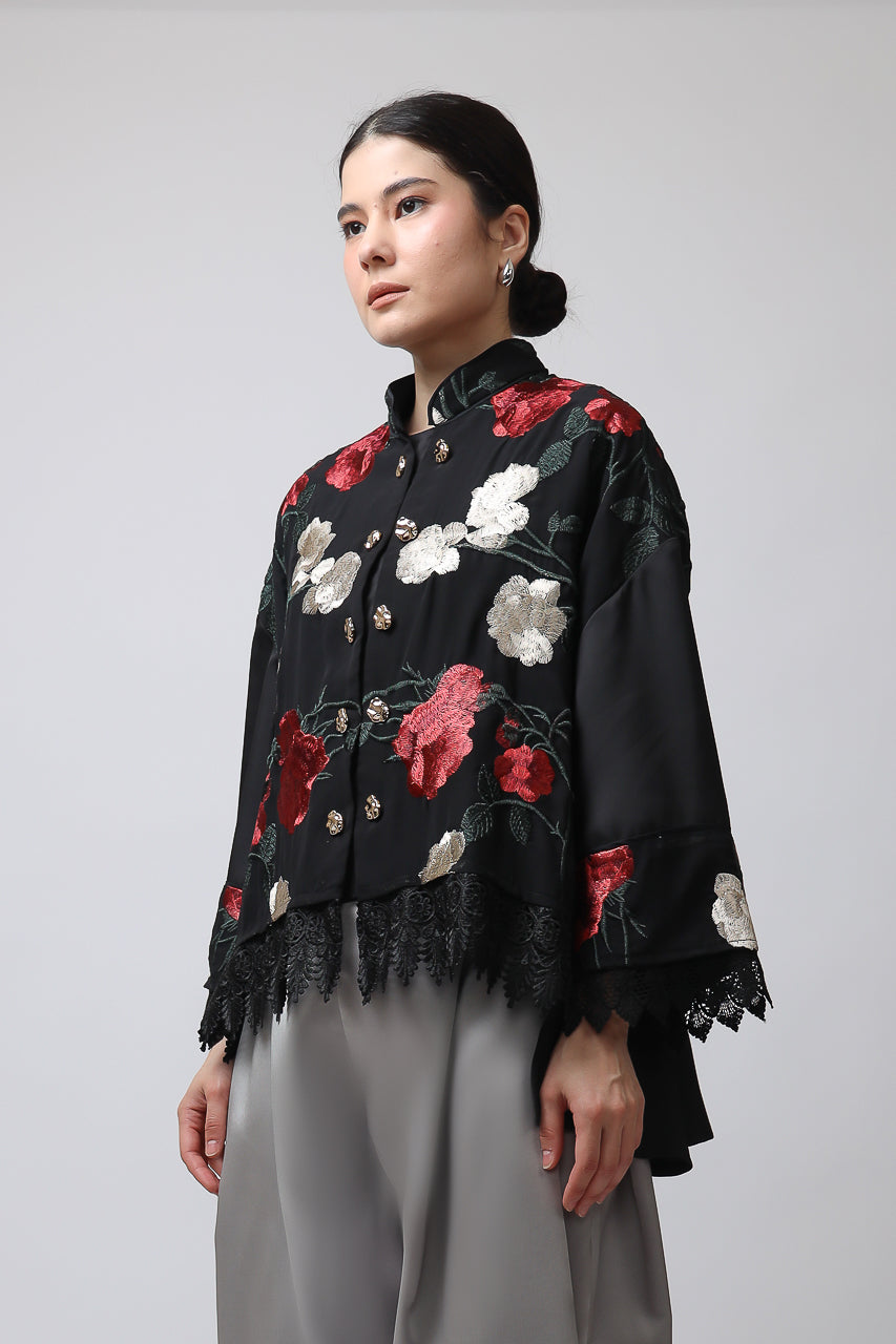 Bloom et Champs Mawar Blouse/Mikado Silver Pants