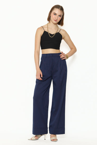 Bloom et Cotton Stripes Navy Pants