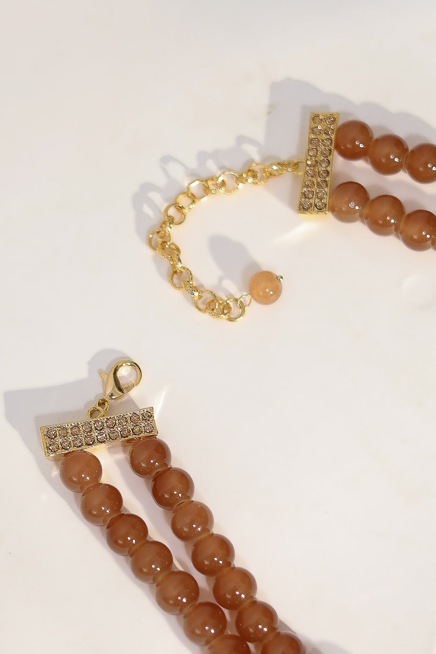Bloom Stone Necklace in Beige