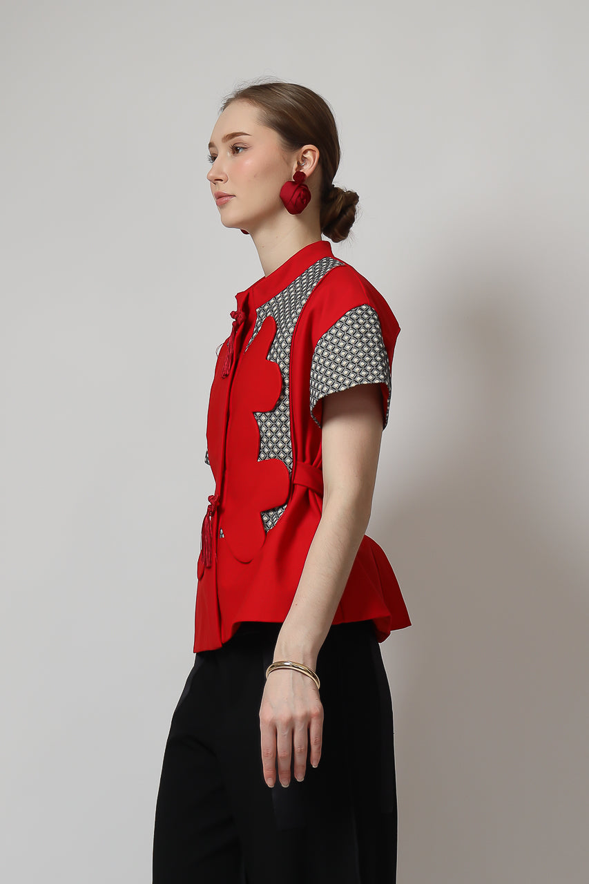 Bloom et Champs Clover Blouse in Red