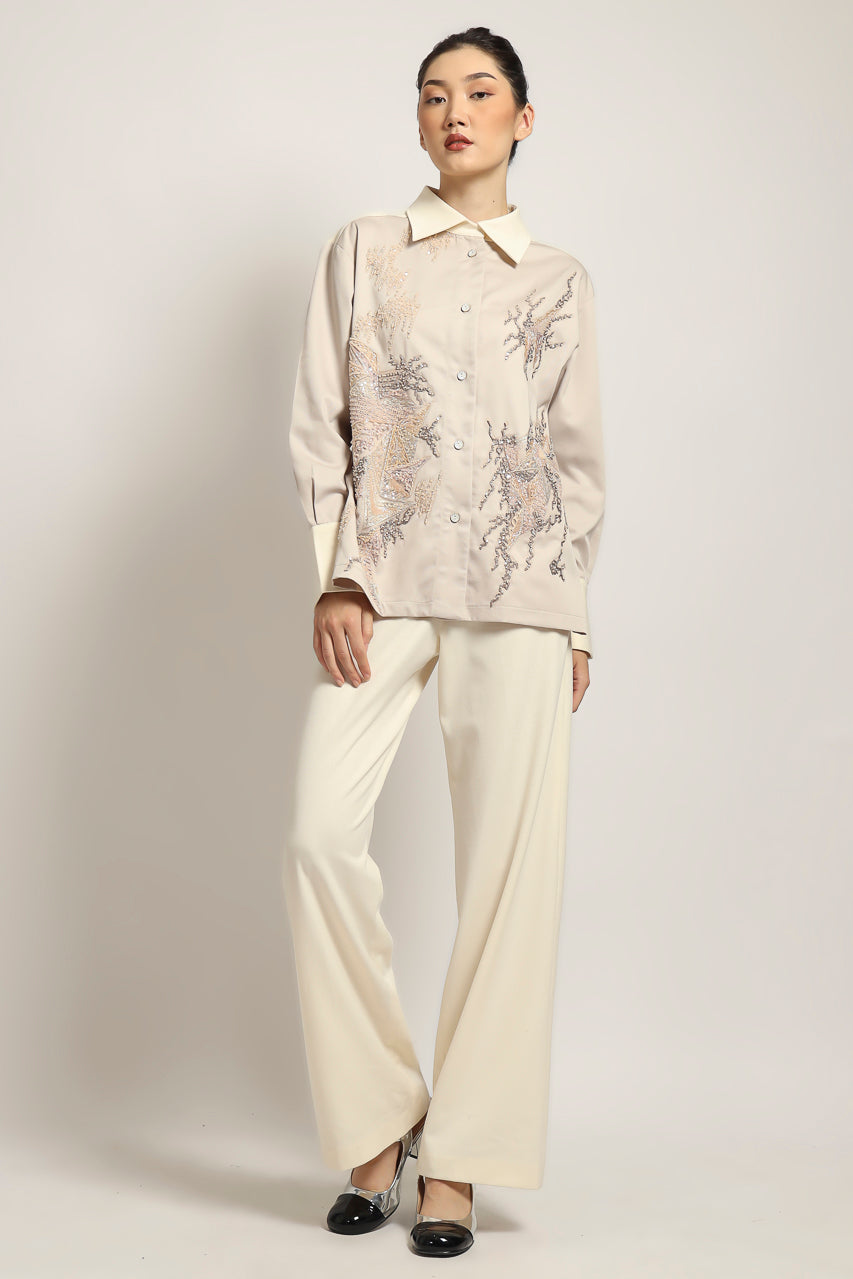 Bloom et Champs Kemeja Nude Embellished