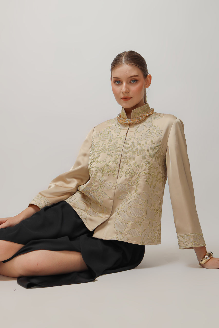 Bloom et Champs Blouse Bordir Gold Beige