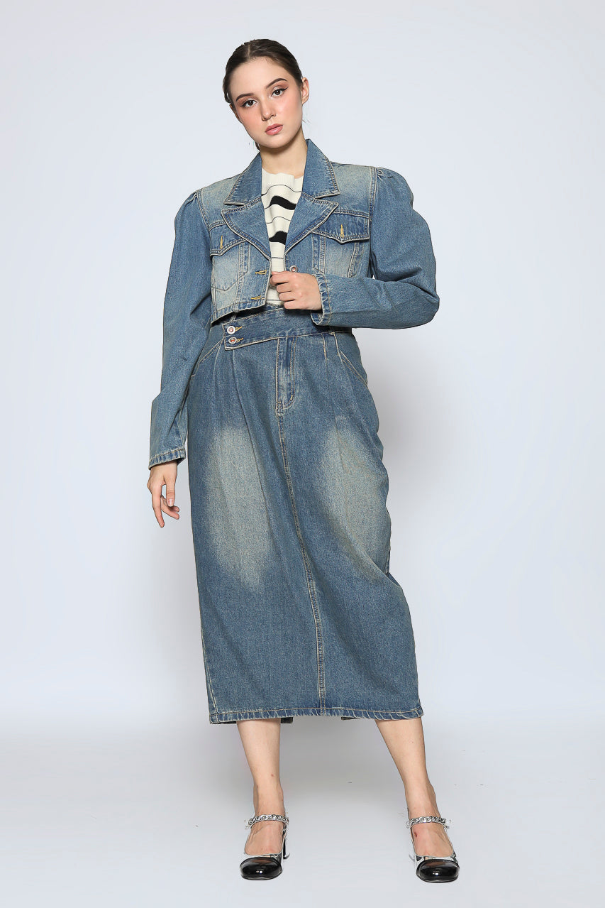Bloom et Champs Long Denim Skirt