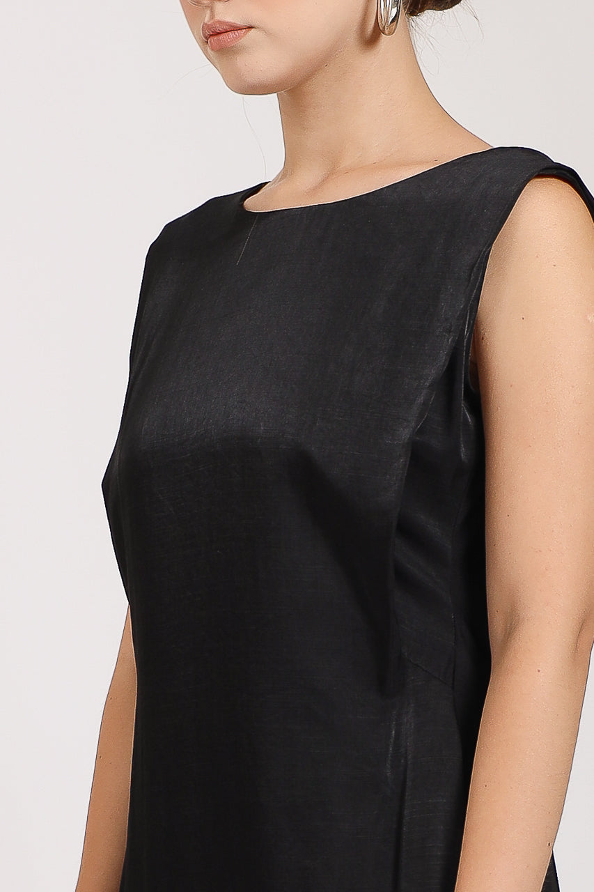 Simple Saten Midi Dress