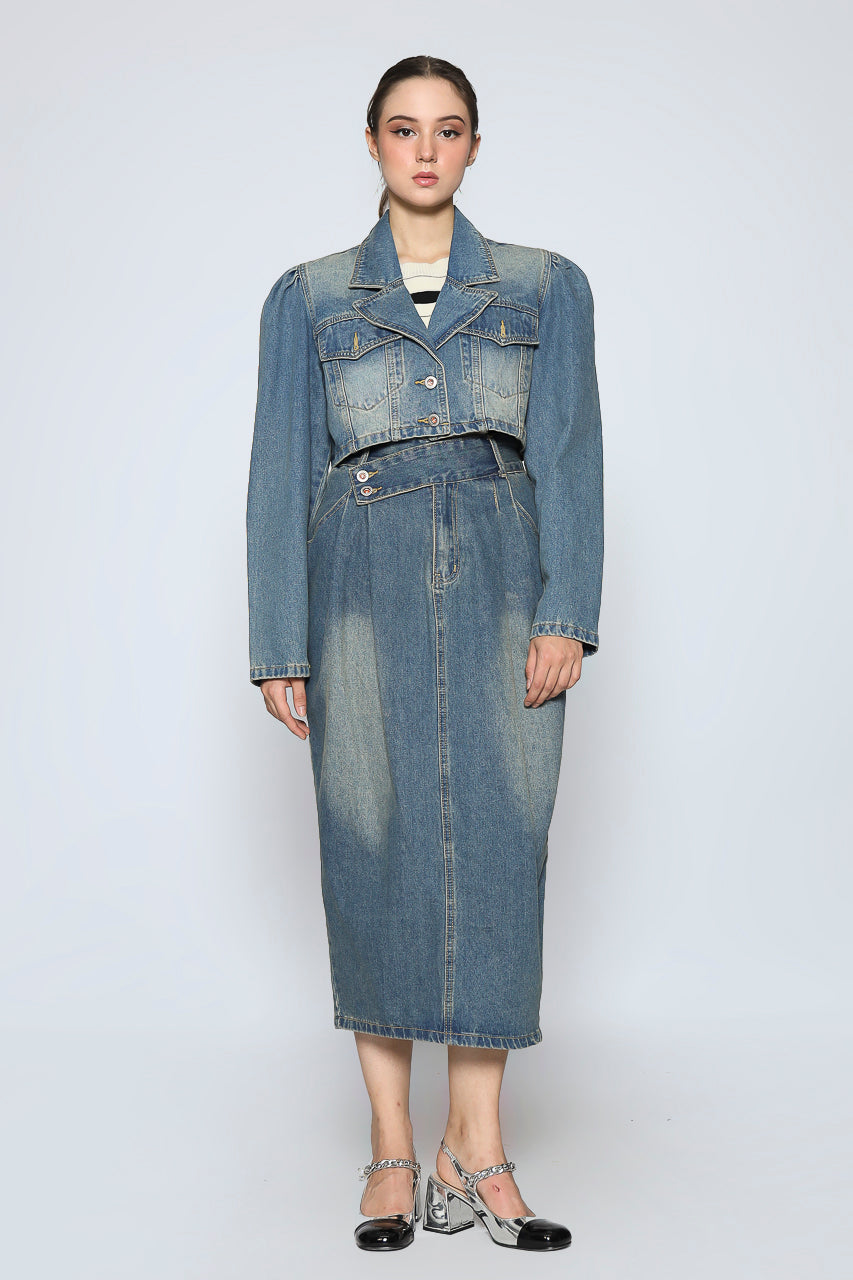 Bloom et Champs Long Denim Skirt