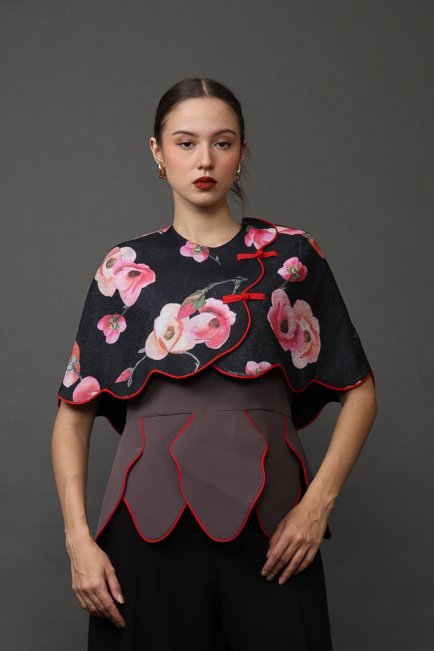 Bloom et Champs Ivanna Scalloped Fuschia Blouse