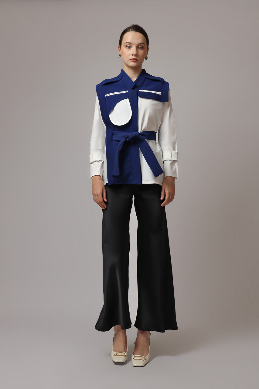 Bloom et Champs Kemeja Aksen in Azure Blue