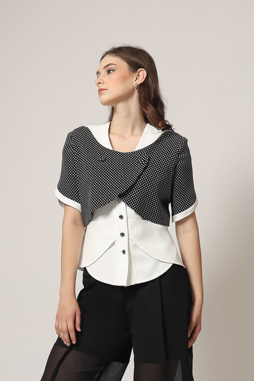 Bloom et Champs Collins Double Polka Top