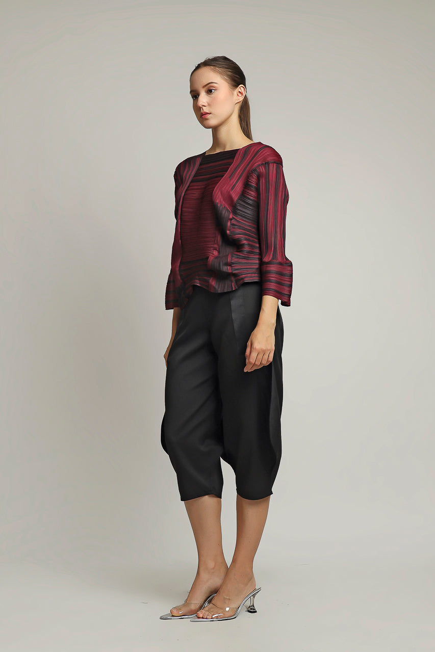 Bloom et Champs Maroon Pleats Top