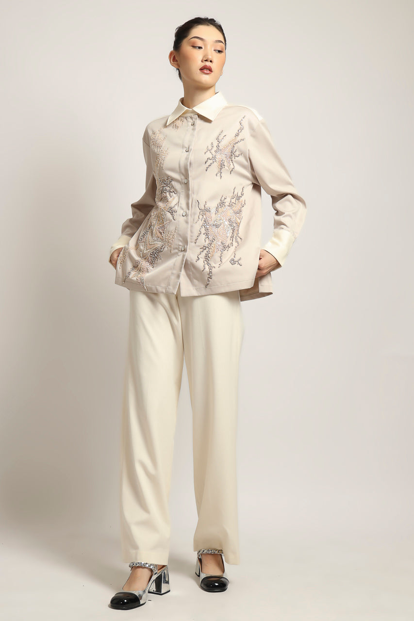 Bloom et Champs Kemeja Nude Embellished