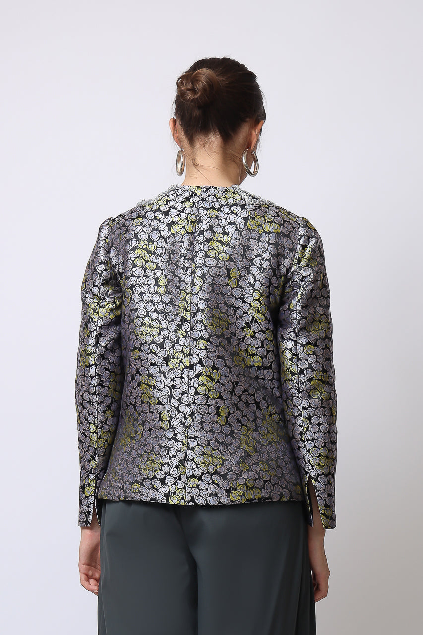 Bloom et Champs Grey Jacquard Blazer