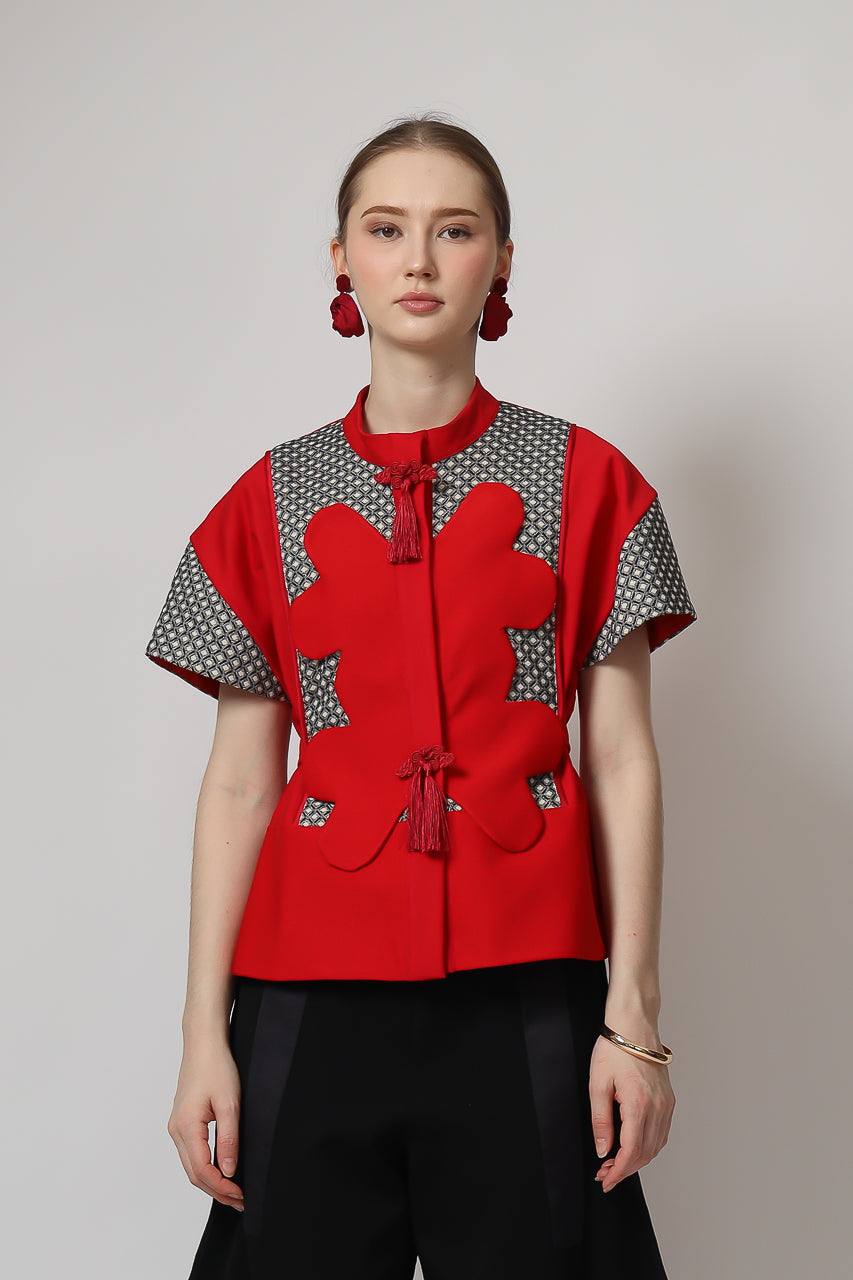 Bloom et Champs Clover Blouse in Red