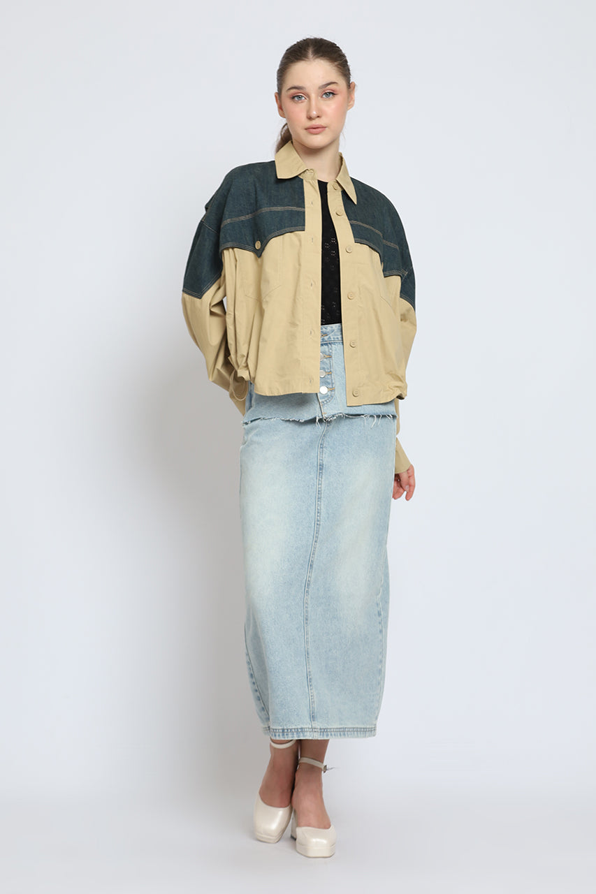 Bloom et Cotton Denim Block Top
