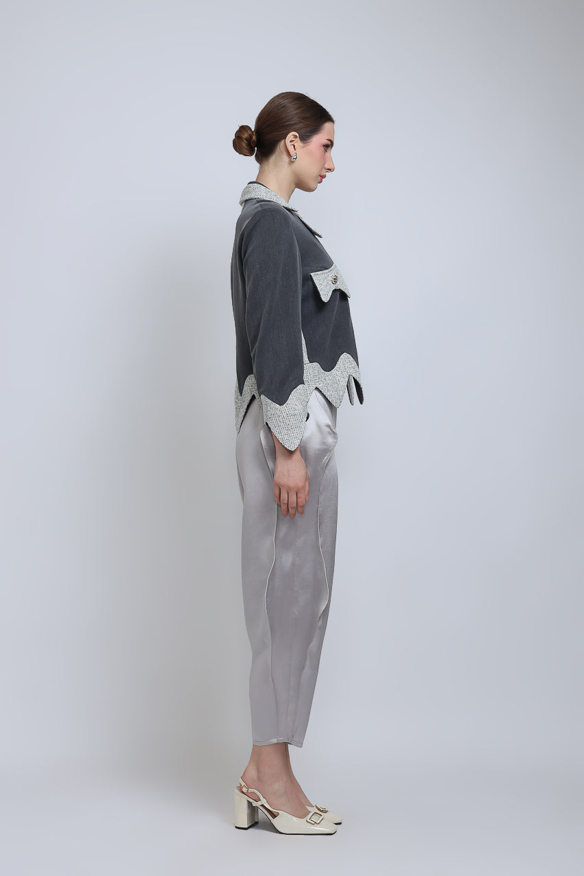 Bloom et Champs Blazer Mocci in Grey Tweed