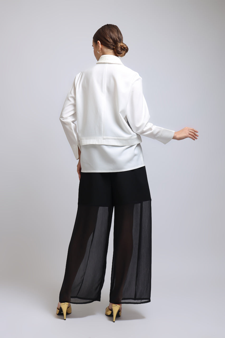 Bloom et Champs Kemeja Daun Biru/Celana Alena Chiffon