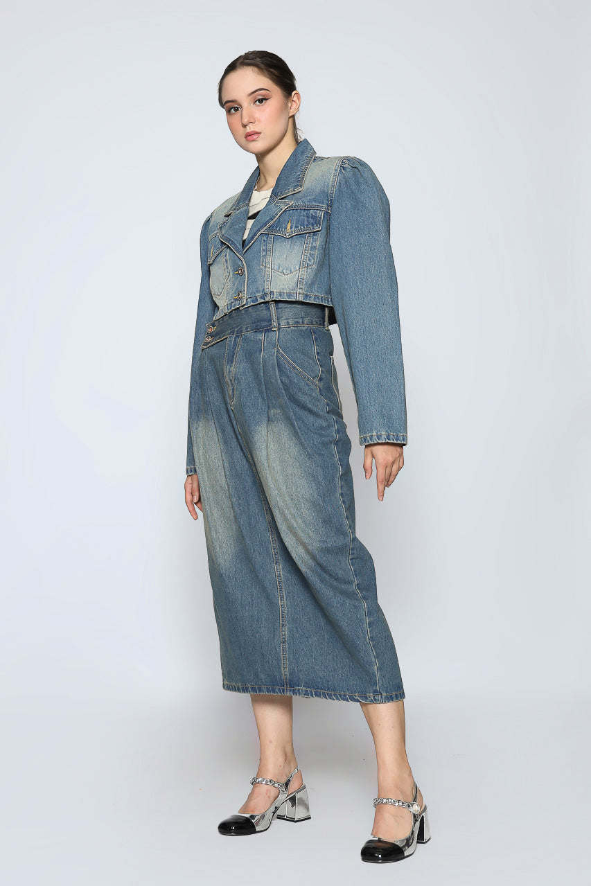 Bloom et Champs Long Denim Skirt