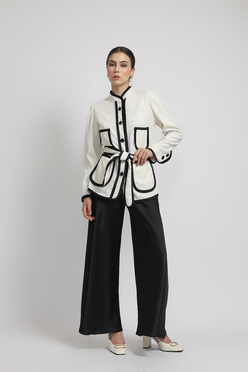 Bloom et Champs Blazer Michelle Mono List/Celana Satin Flare
