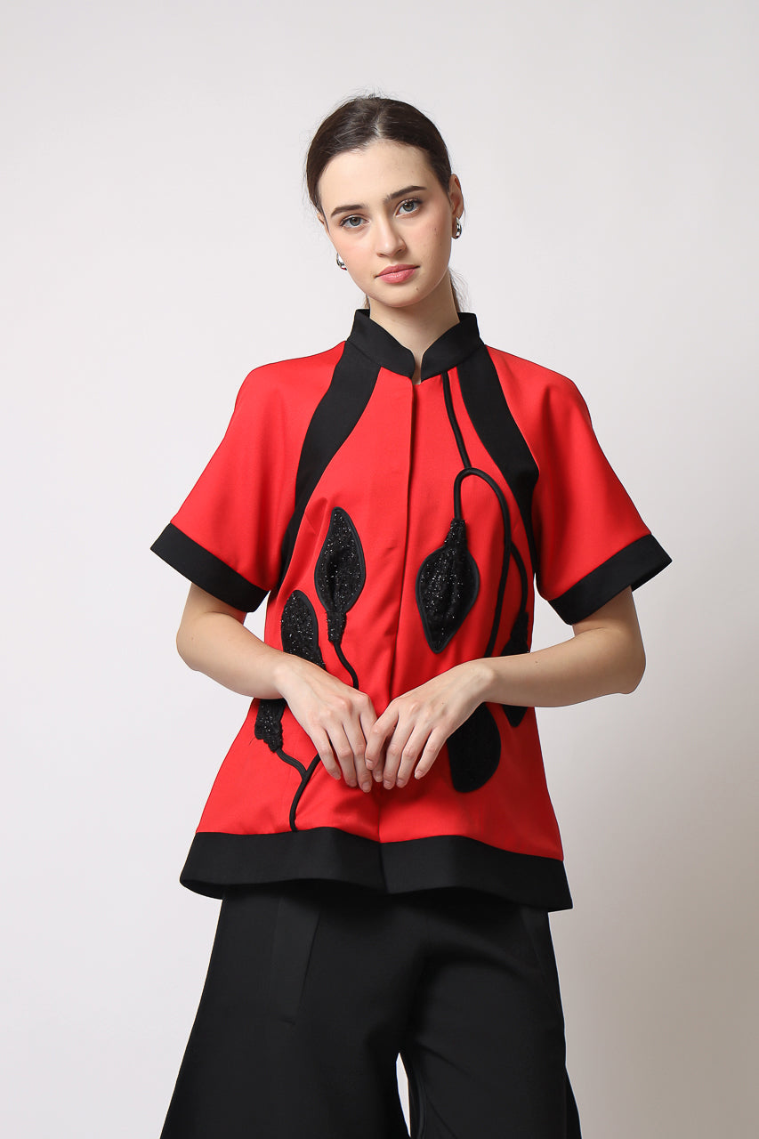 Bloom et Champs Red Lampion Blouse / Celana Terompet