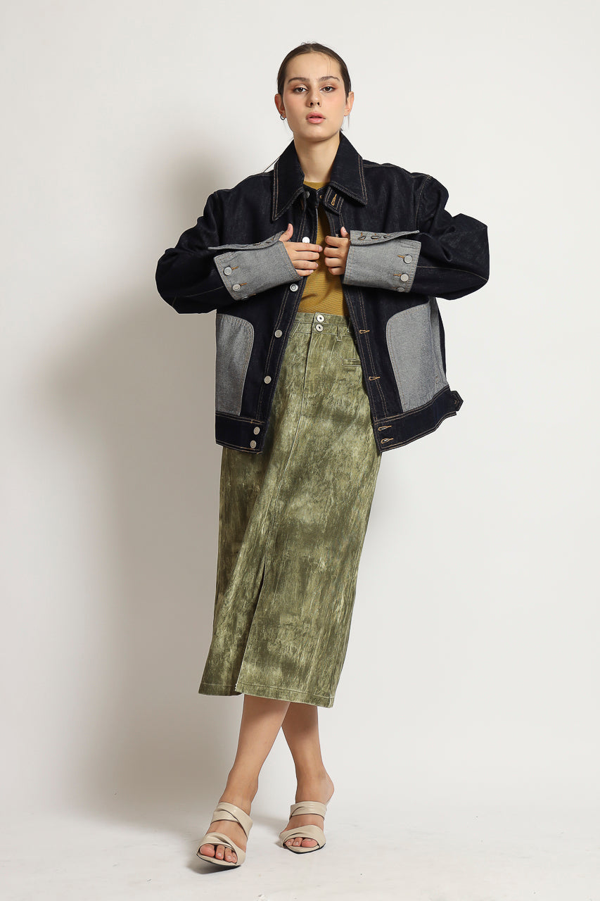 Bloom et Cotton Denim Jacket with removable Sleeve