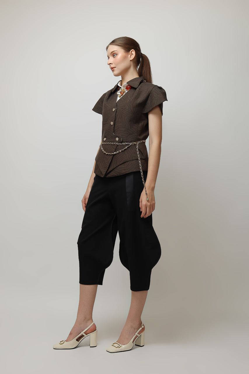 Bloom et Champs Caramel Collar CC Blouse