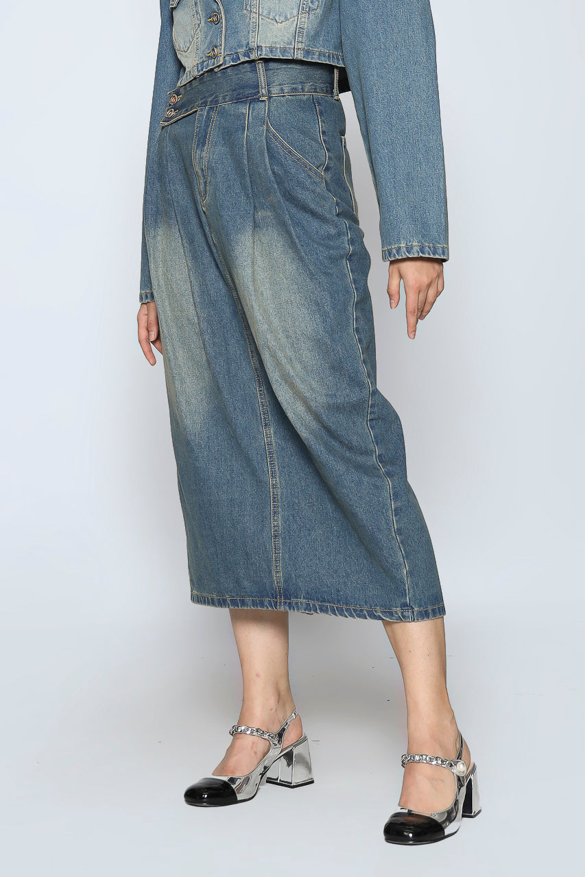 Bloom et Champs Long Denim Skirt