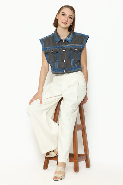 Bloom et Cotton Vest Denim Biru
