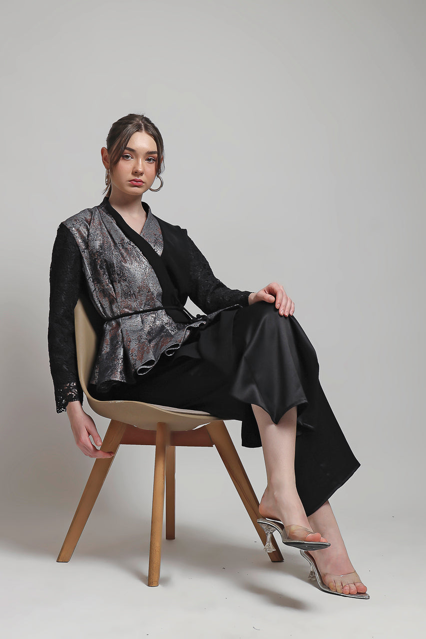 Bloom et Champs Kimono Erine Jacquard/Long Saten Pants
