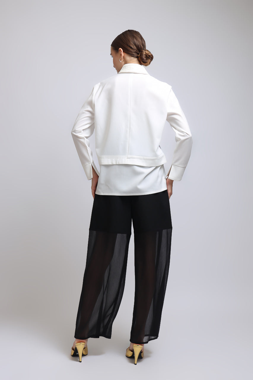 Bloom et Champs Kemeja Daun Biru/Celana Alena Chiffon