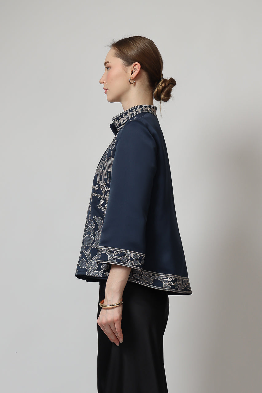 Bloom et Champs Blouse Bordir Navy