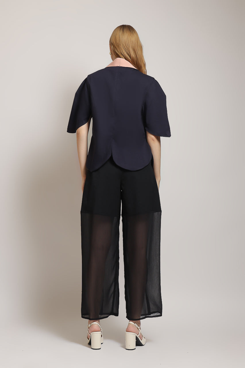 Bloom et Champs Outer Tulip Navy / Alena Chiffon Pants