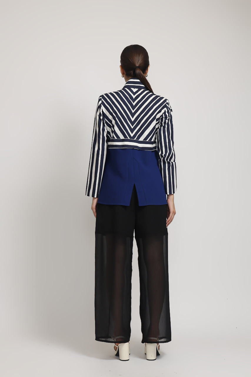 Bloom et Champs Kemeja Salur Elektrik/Alena Chiffon Pants