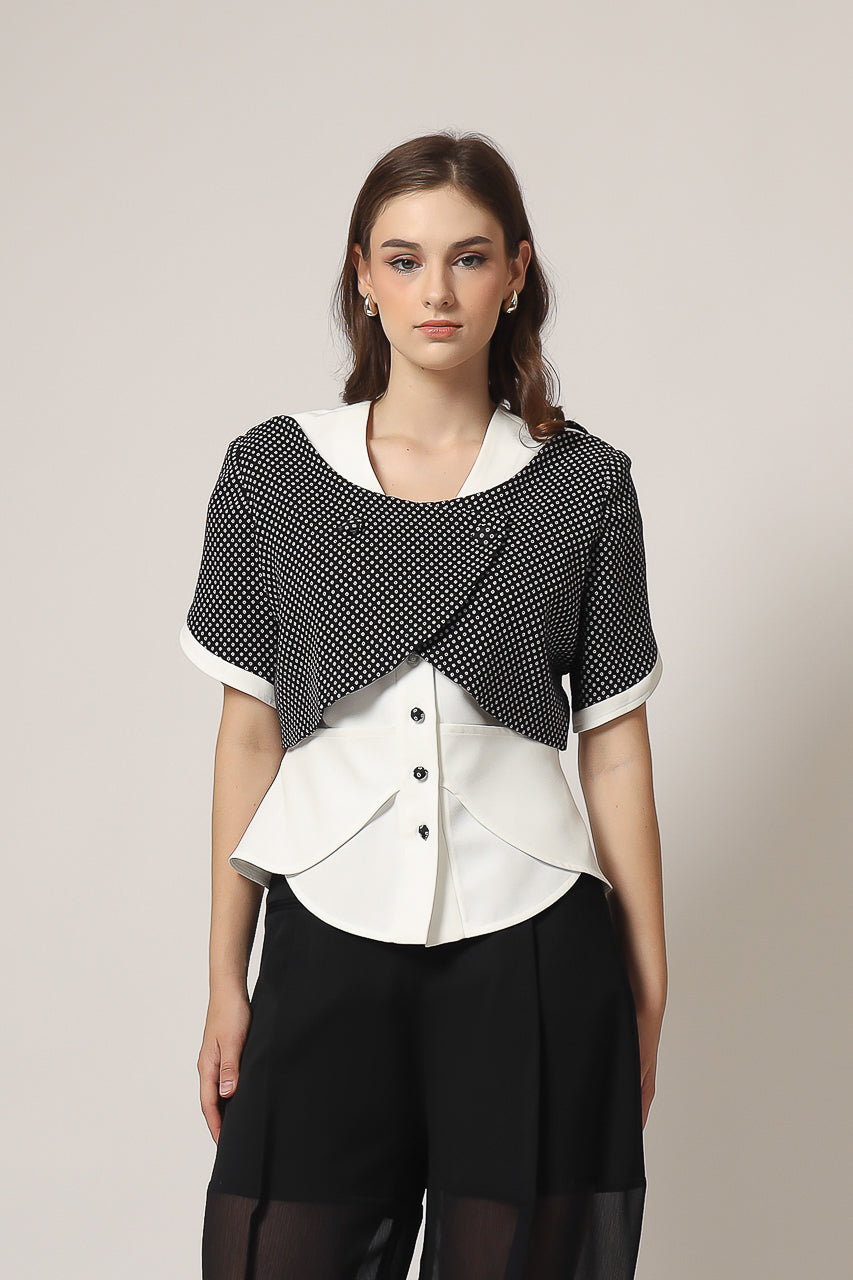 Bloom et Champs Collins Double Polka Top