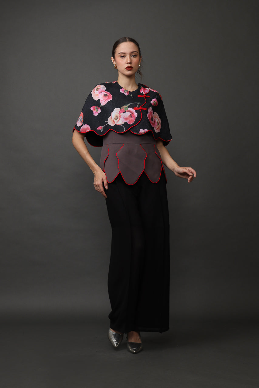 Bloom et Champs Ivanna Scalloped Fuschia Blouse