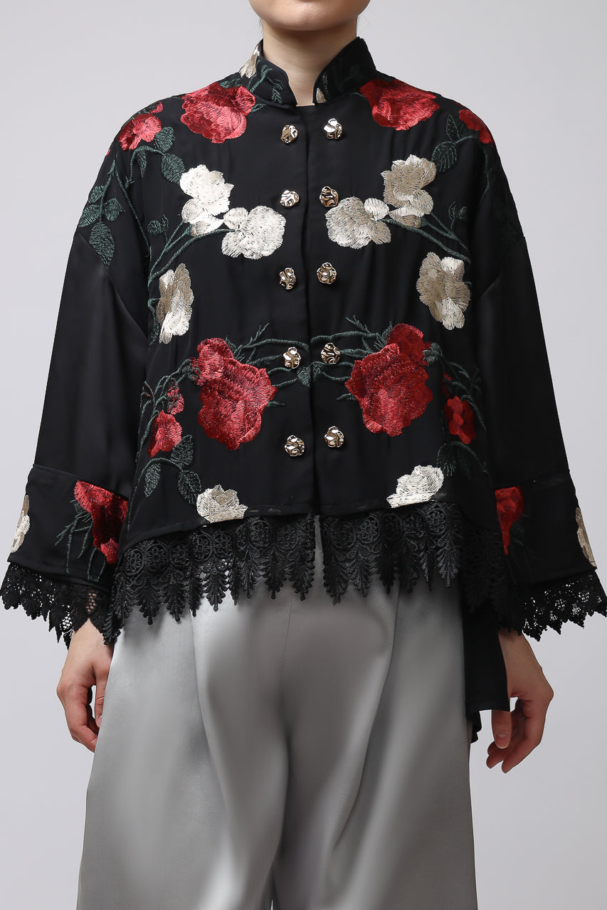 Bloom et Champs Mawar Blouse/Mikado Silver Pants