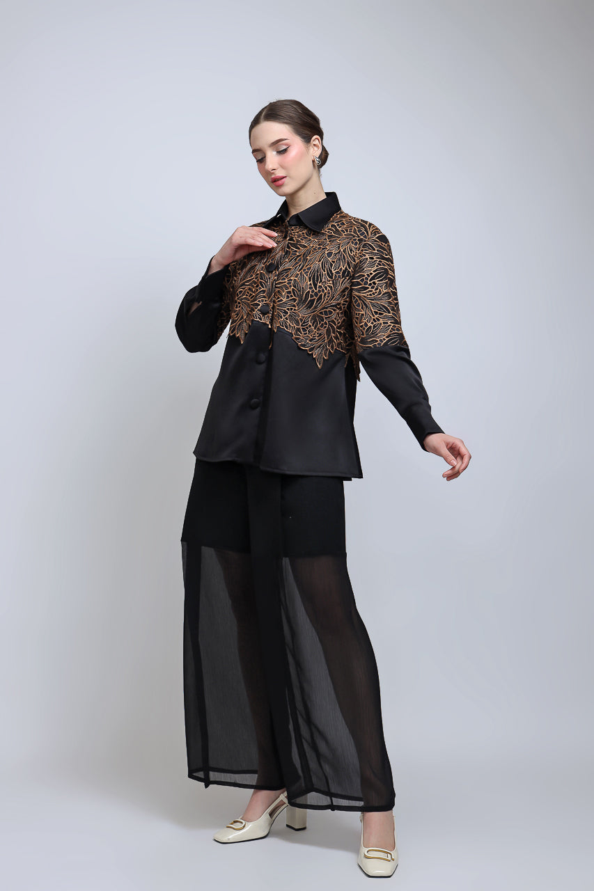 Bloom et Champs Kemeja Brukat Caramel