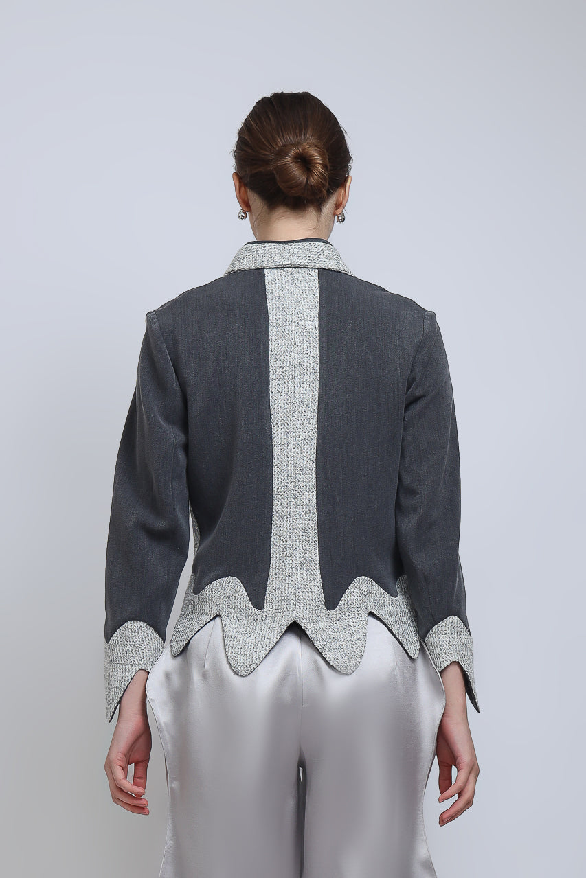 Bloom et Champs Blazer Mocci in Grey Tweed