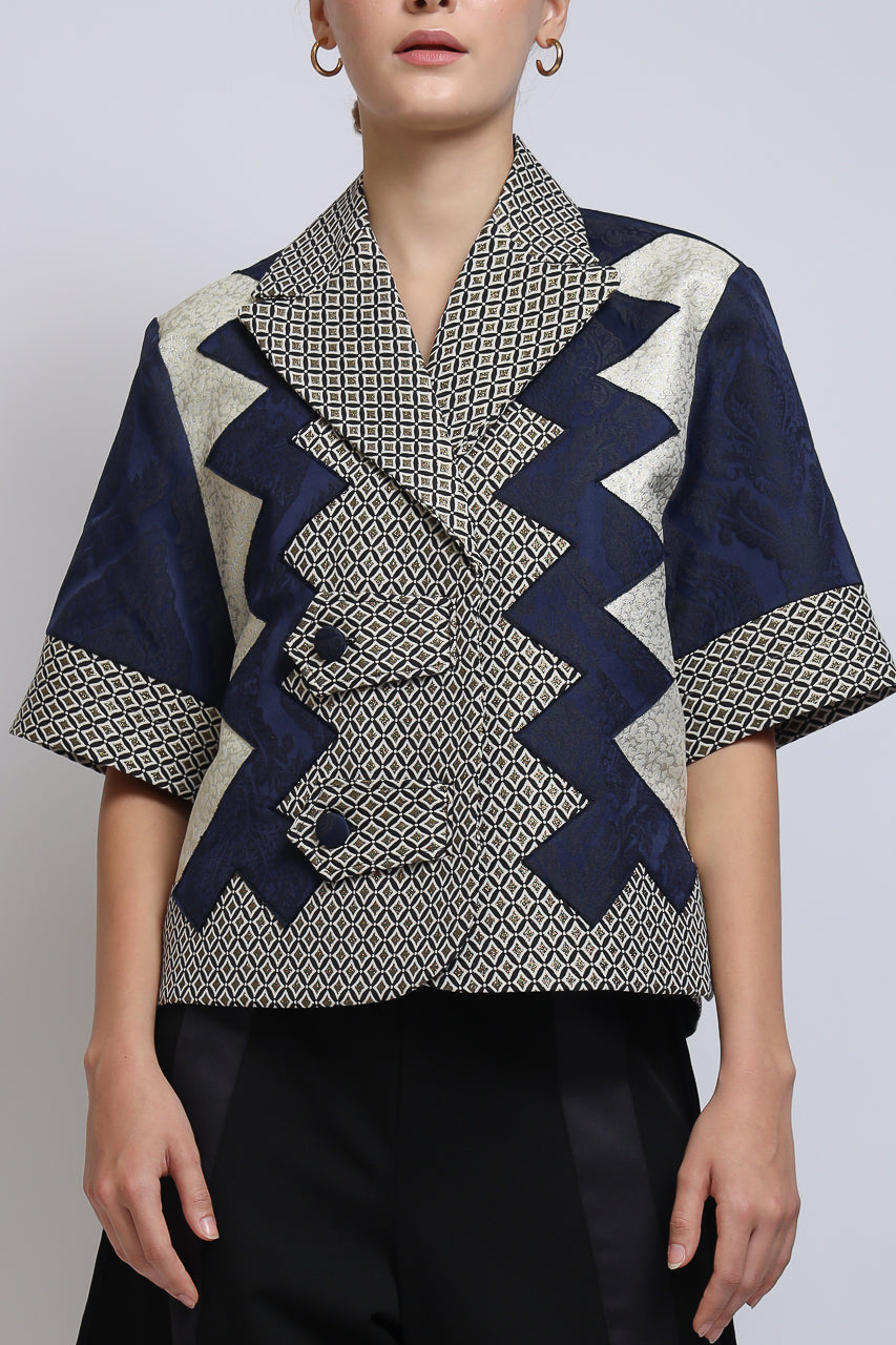 Bloom et Champs Blouse Jacquard Zigzag/Celana Terompet