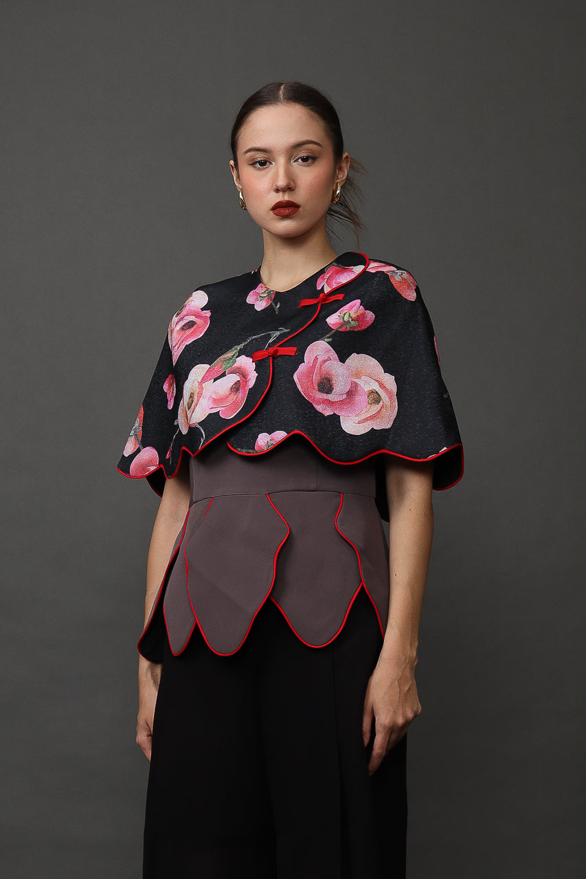 Bloom et Champs Ivanna Scalloped Fuschia Blouse