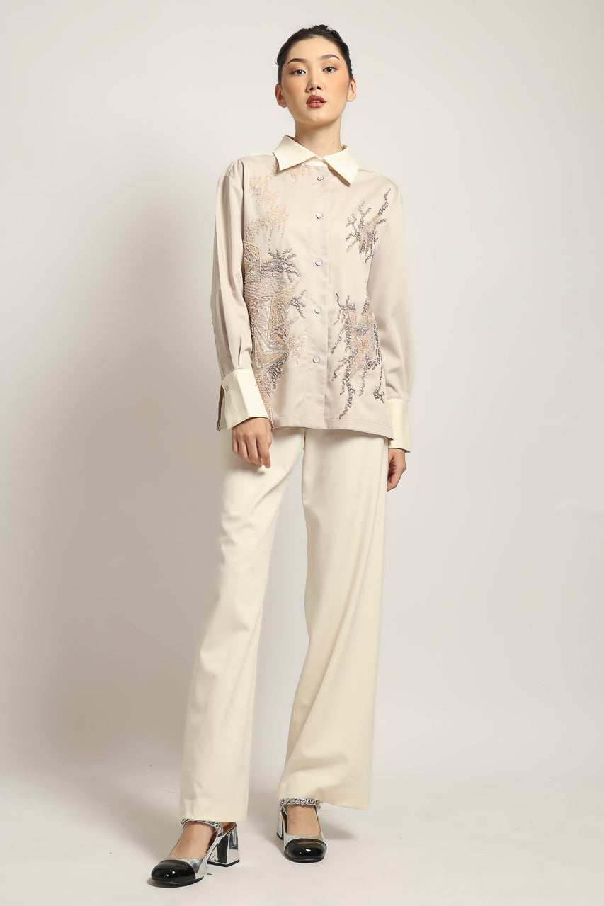 Bloom et Champs Kemeja Nude Embellished