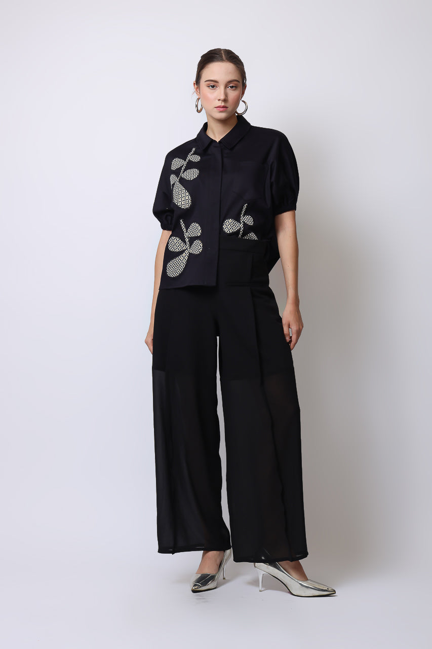 Bloom et Champs Kemeja Navy Maple Patch