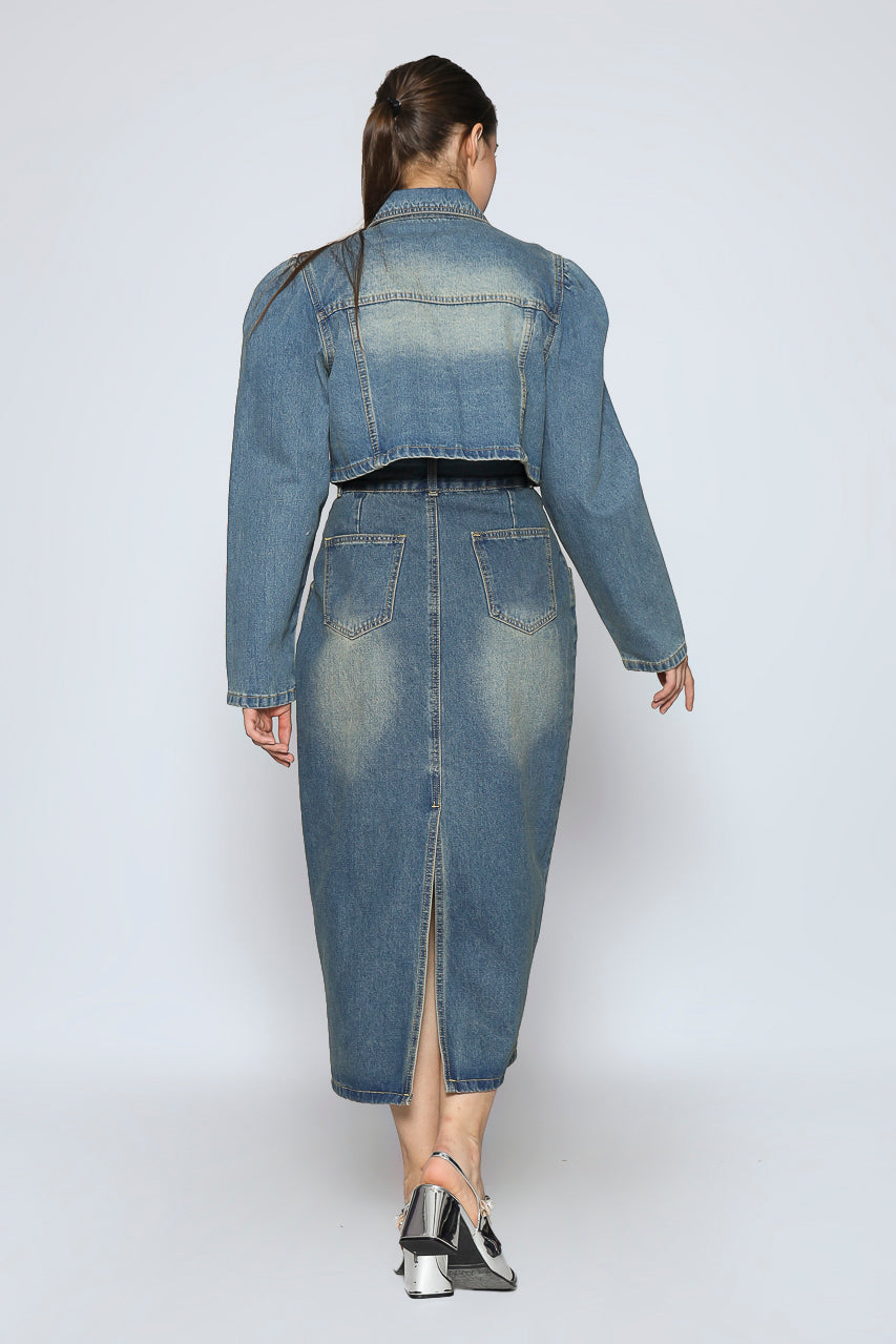 Bloom et Champs Long Denim Skirt