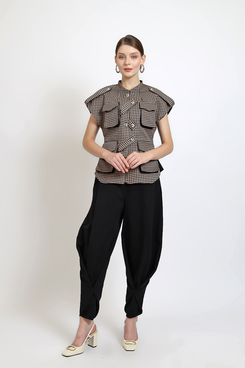Bloom et Champs Safari Checkered Choco Blouse