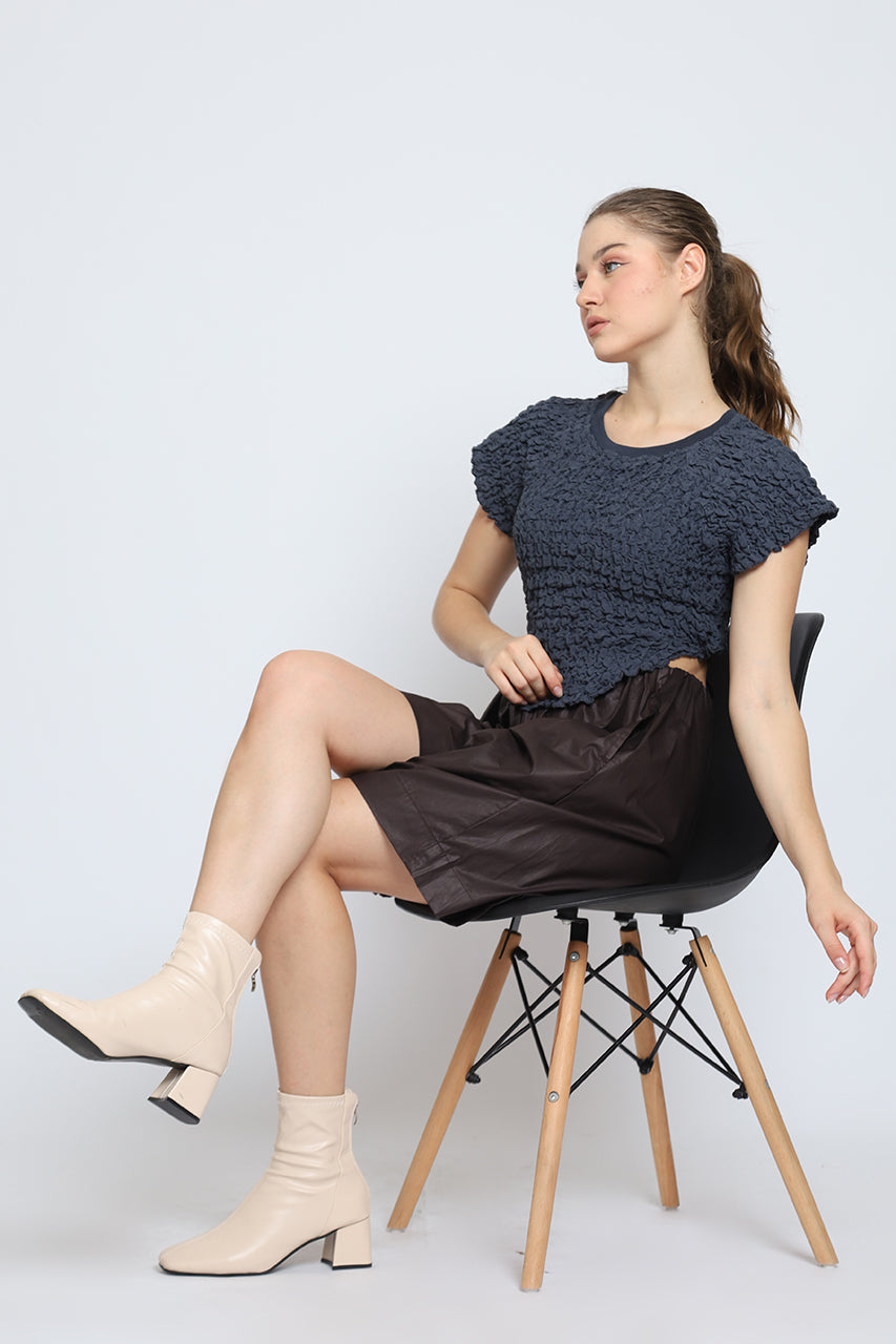Bloom et Cotton Bubble Pleats Top and Elastic Cullotes