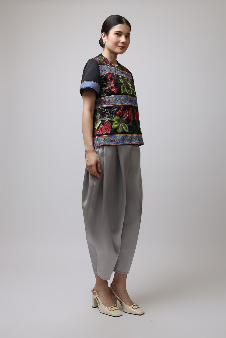 Bloom et Champs Vino Bordir/Celana Mikado Grey