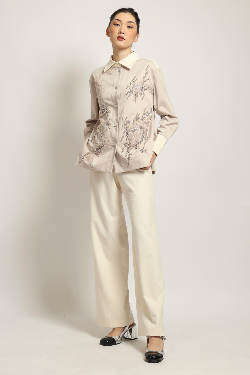 Bloom et Champs Kemeja Nude Embellished
