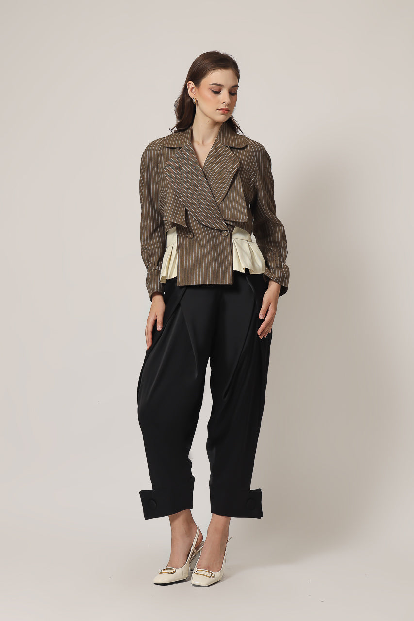 Bloom et Champs Kemeja Lipas Salur Mocha