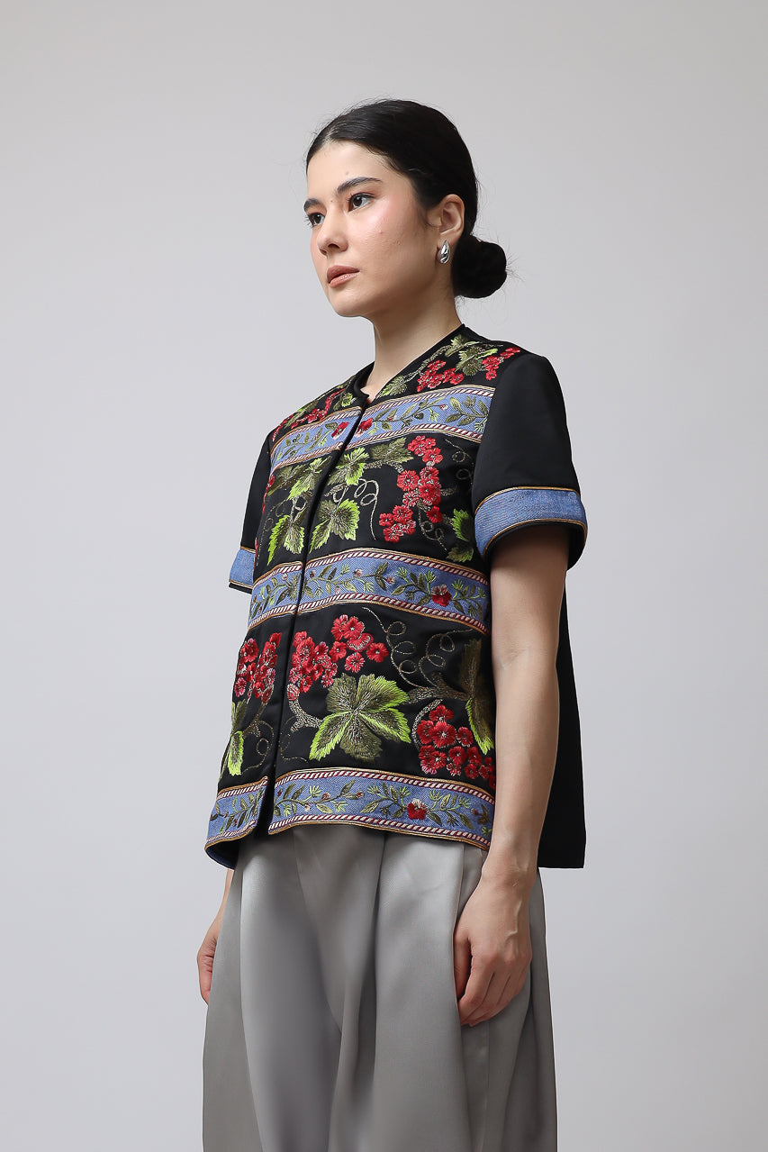 Bloom et Champs Vino Bordir/Celana Mikado Grey