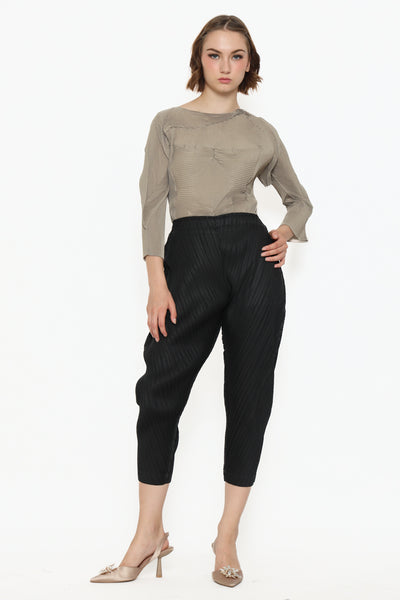 Bloom et Champs Crumpled Skin Tone Pleats Top/Parallel Pleats Pants